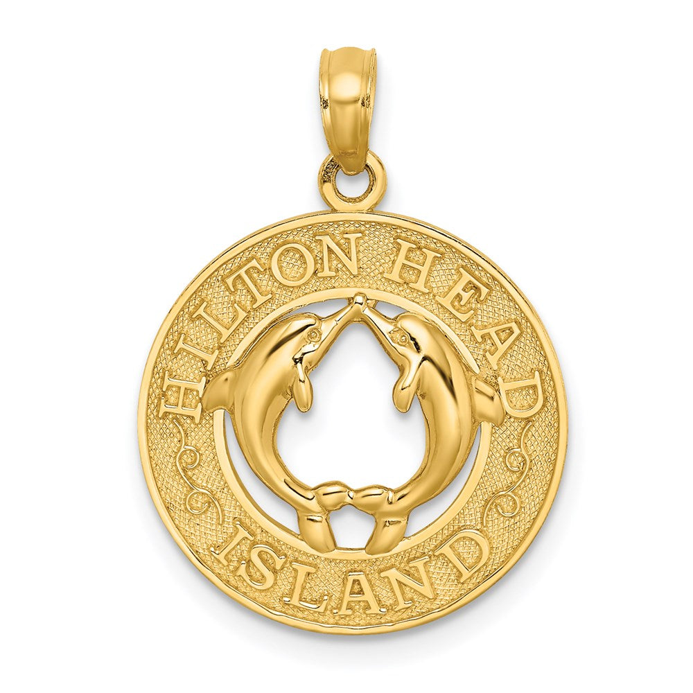 14K Gelbgold Charm HILTON HEAD ISLAND Delfine