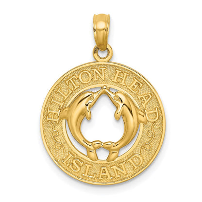 14K Gelbgold Charm HILTON HEAD ISLAND Delfine