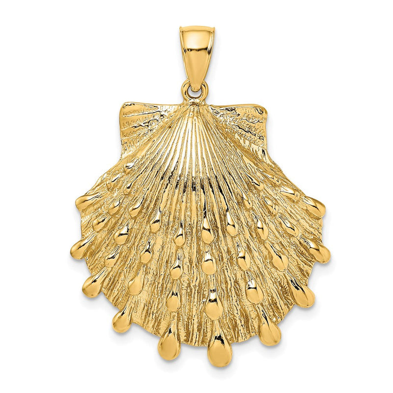 14K Gelbgold Löwenpfoten-Muschel-Charm