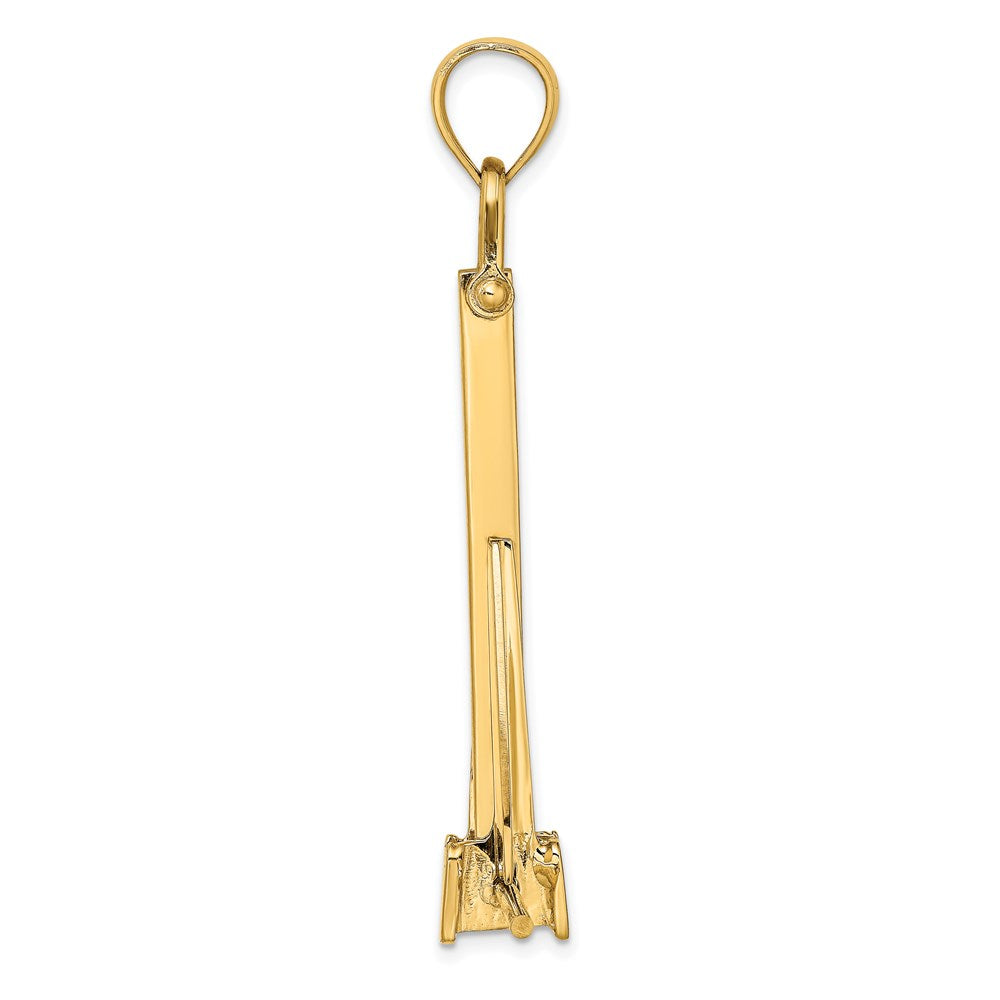 14K Gelbgold 3-D beweglicher Danforth-Anker-Charm