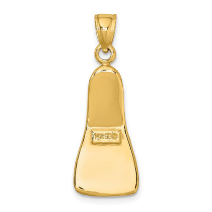14 Karat Gelbgold 3-D-Taucherflosse-Charm
