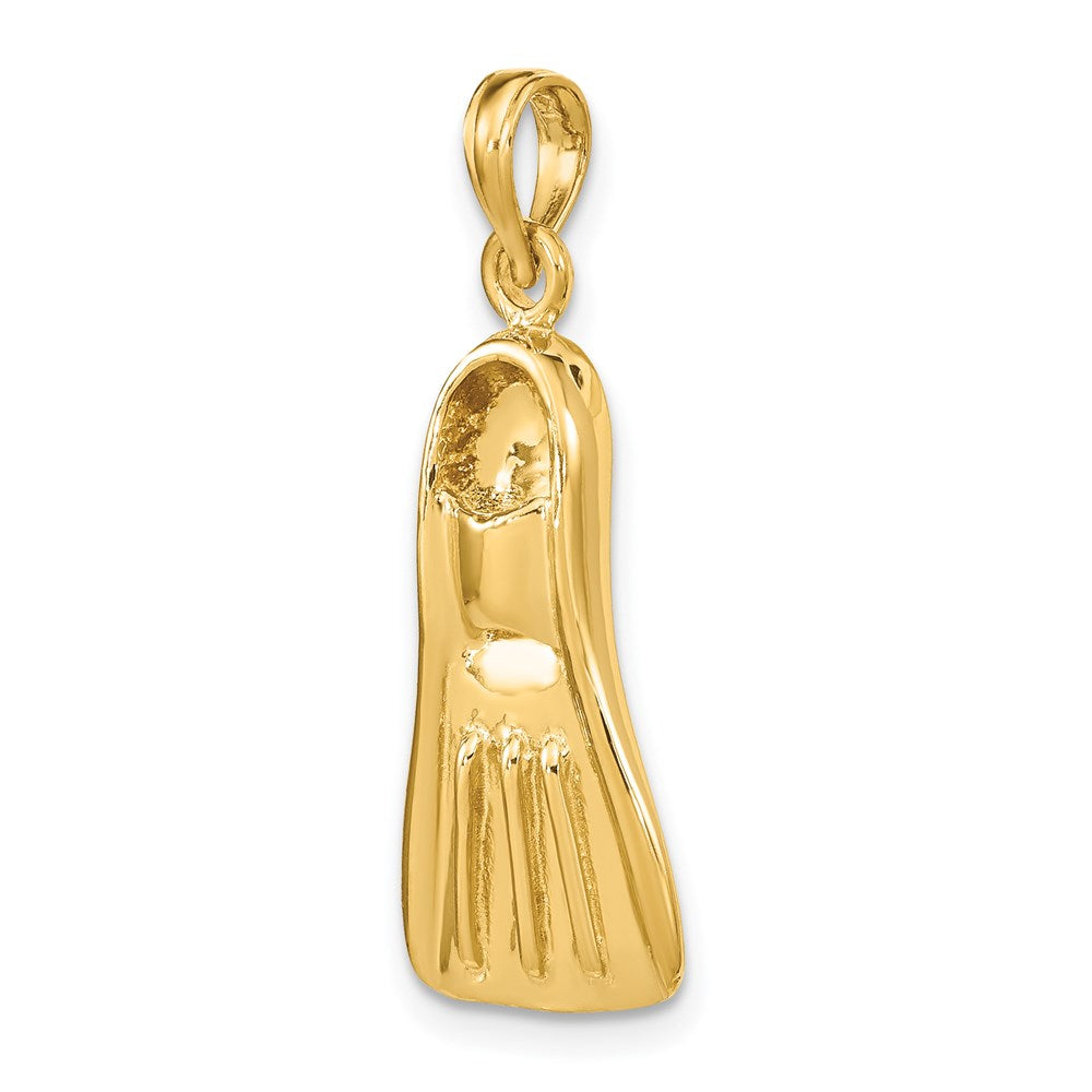 14 Karat Gelbgold 3-D-Taucherflosse-Charm