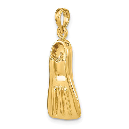 14 Karat Gelbgold 3-D-Taucherflosse-Charm