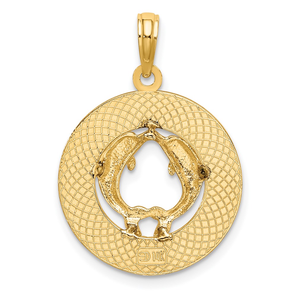 14K Gelbgold Charm VIRGINIA BEACH mit Delfinen