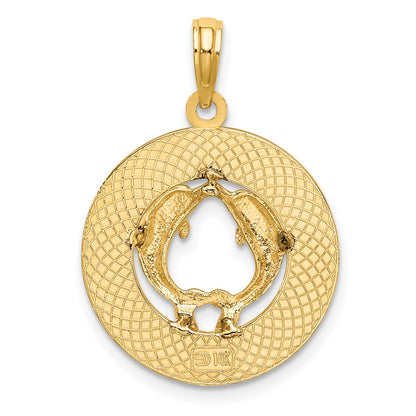 14K Gelbgold Charm VIRGINIA BEACH mit Delfinen