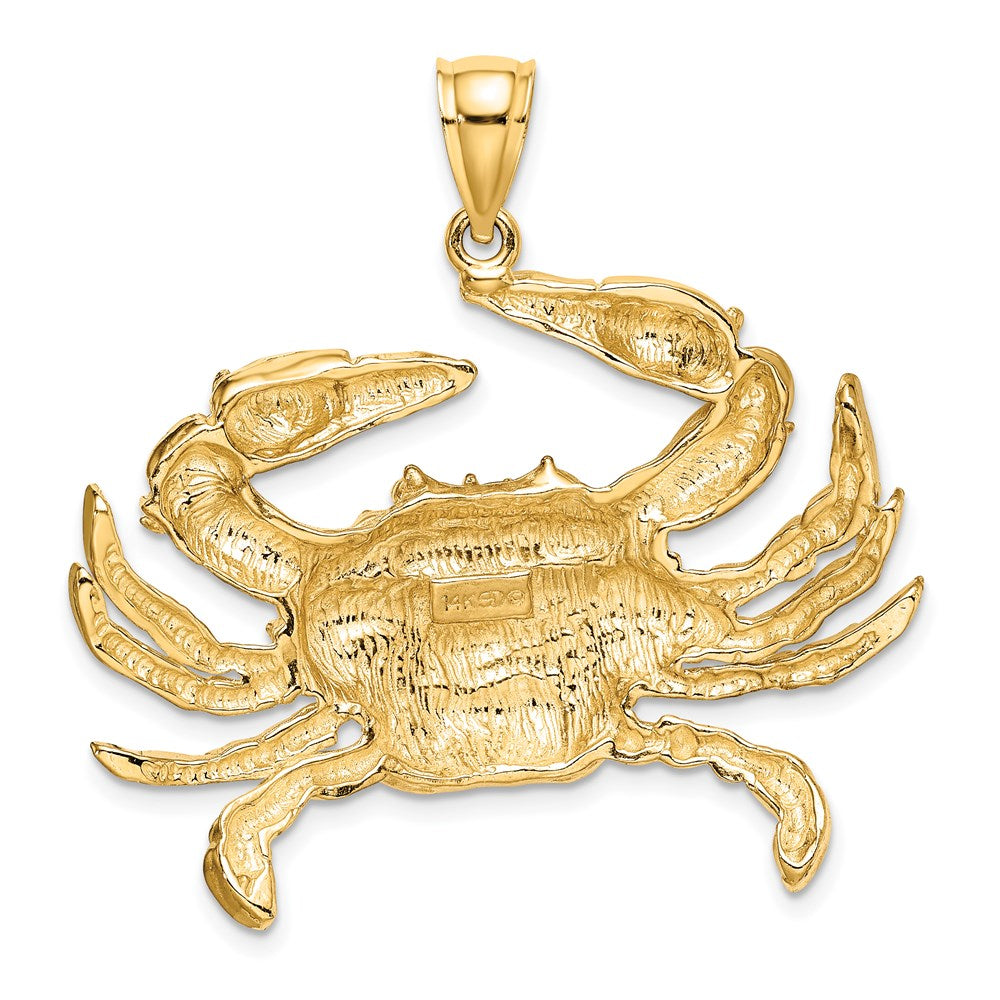 14K Gelbgold Blaue-Krabbe-Charm