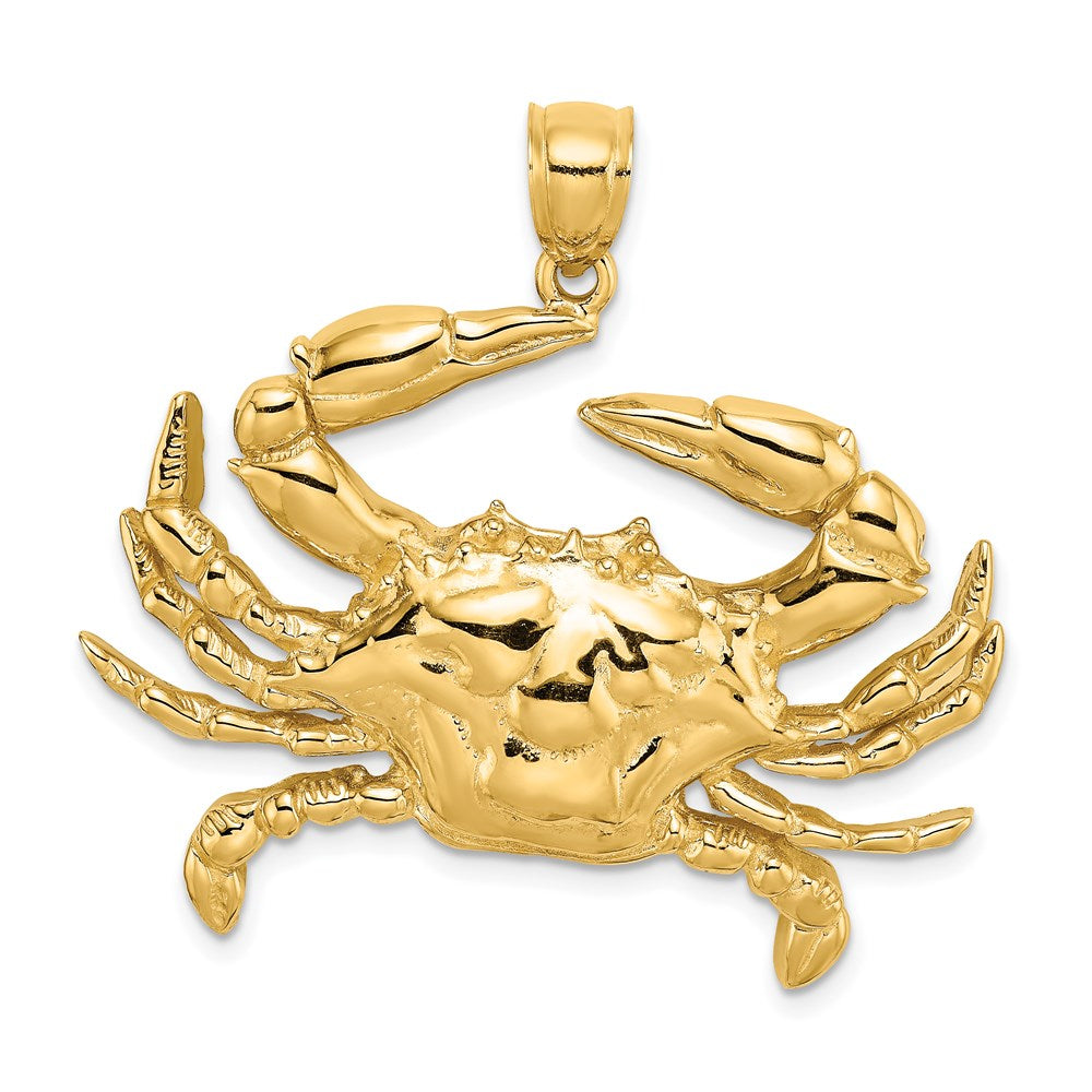 14K Gelbgold Blaue-Krabbe-Charm