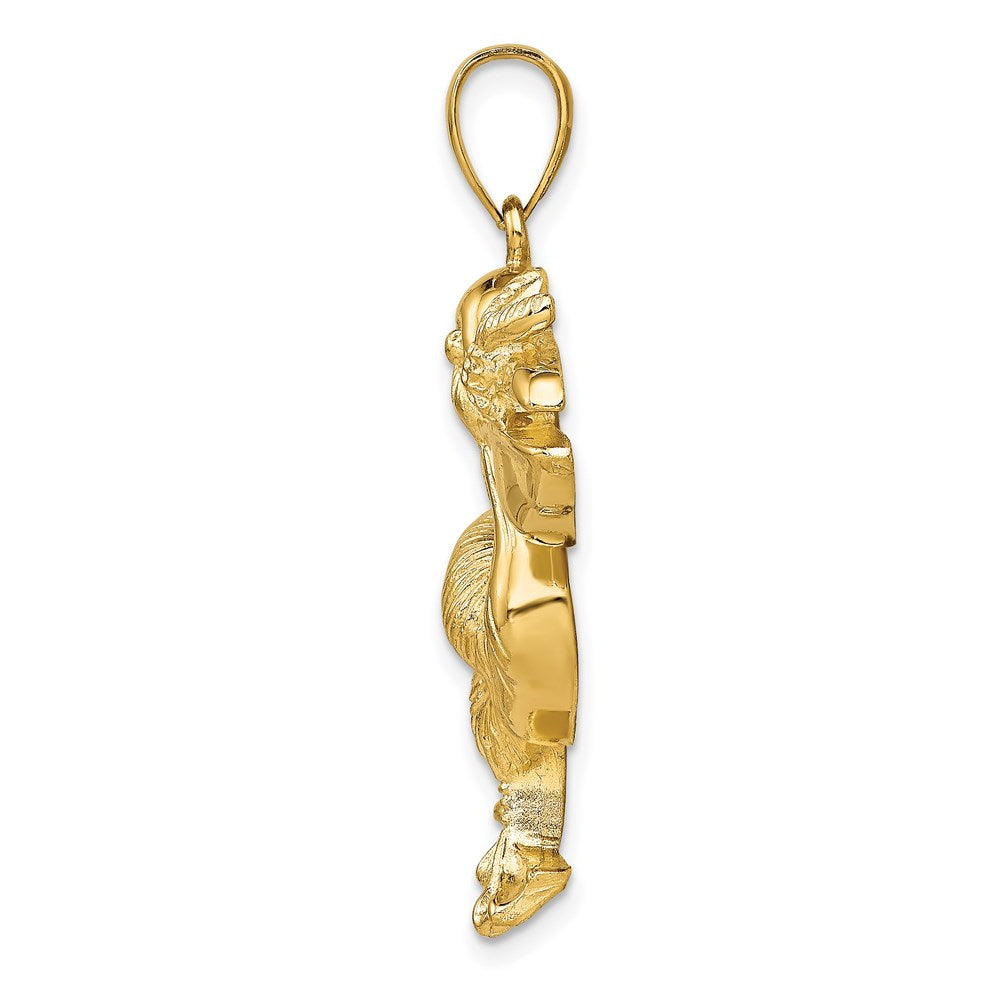 14K Gelbgold Charm Pelikan mit Fisch im Schnabel