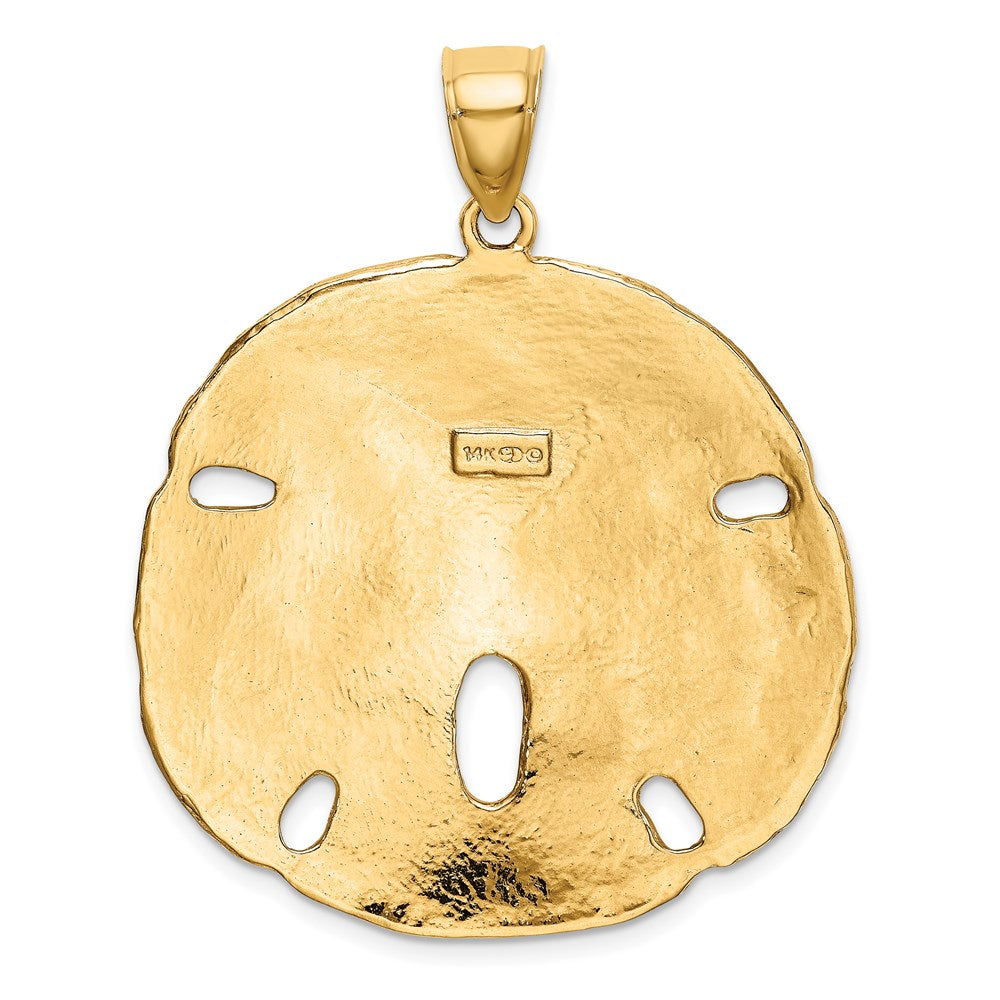 14K Gelbgold Polierter Sanddollar-Charm