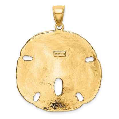 14K Gelbgold Polierter Sanddollar-Charm