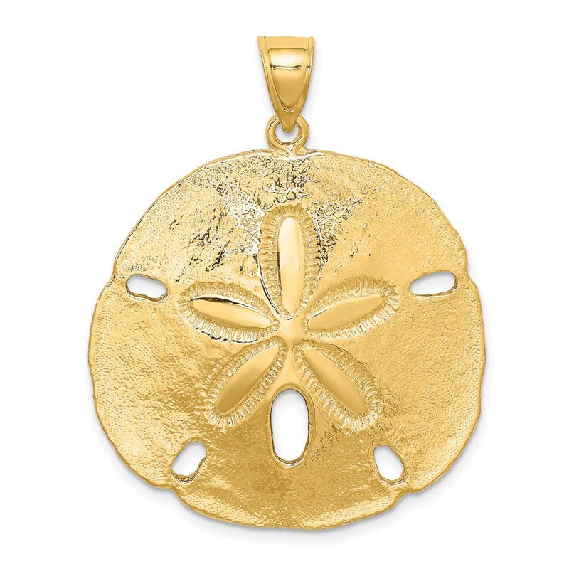 14K Gelbgold Polierter Sanddollar-Charm