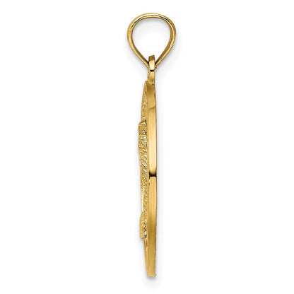 14K Gelbgold MARCO ISLAND Kreis-Charm mit Palme