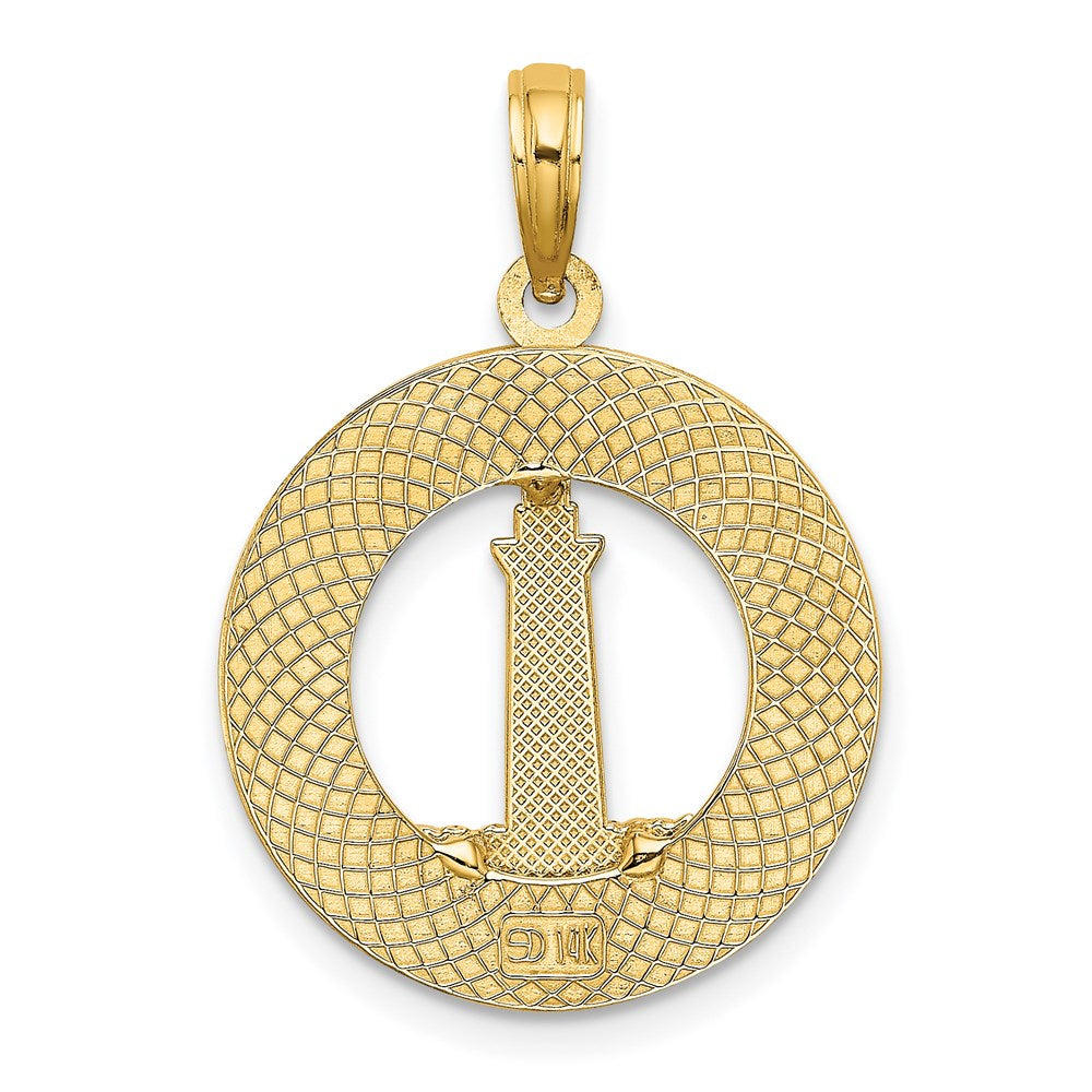 14 Karat Gelbgold HILTON HEAD Leuchtturm Rund-Charm