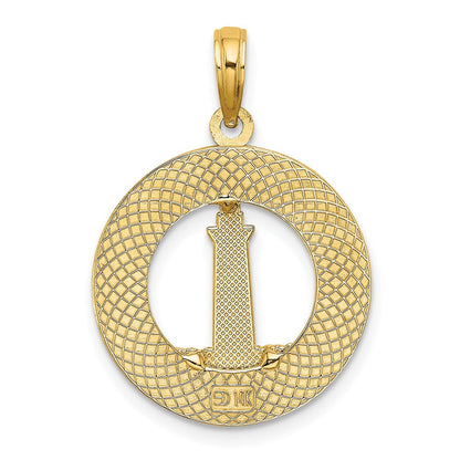 14 Karat Gelbgold HILTON HEAD Leuchtturm Rund-Charm