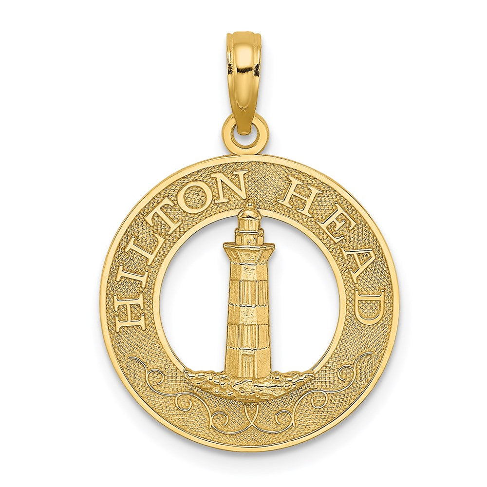 14 Karat Gelbgold HILTON HEAD Leuchtturm Rund-Charm