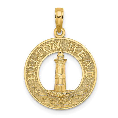 14 Karat Gelbgold HILTON HEAD Leuchtturm Rund-Charm
