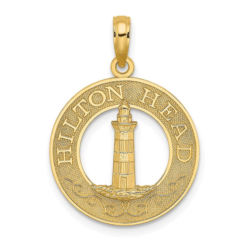 14 Karat Gelbgold HILTON HEAD Leuchtturm Rund-Charm