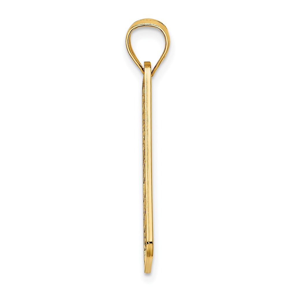 14K Gelbgold Charm "OCEAN CITY NJ" Nummernschild, strukturiert