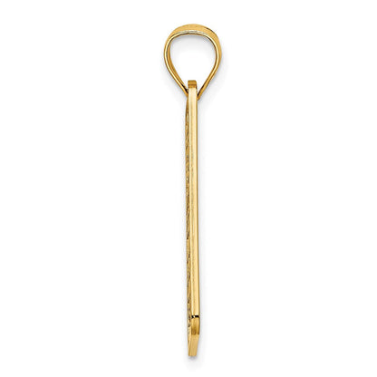 14K Gelbgold Charm "OCEAN CITY NJ" Nummernschild, strukturiert