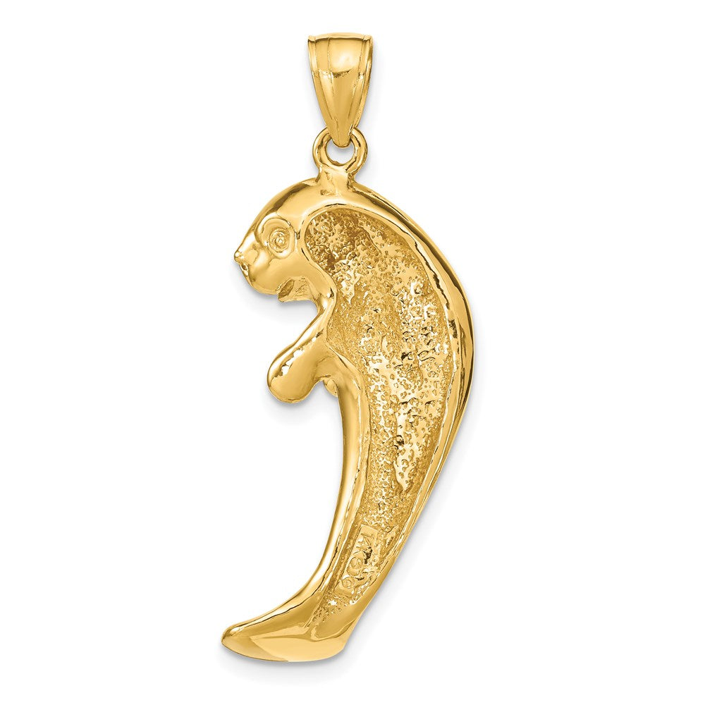 14K Gelbgold 2-D Polierter Einzelner Seekuh-Charm