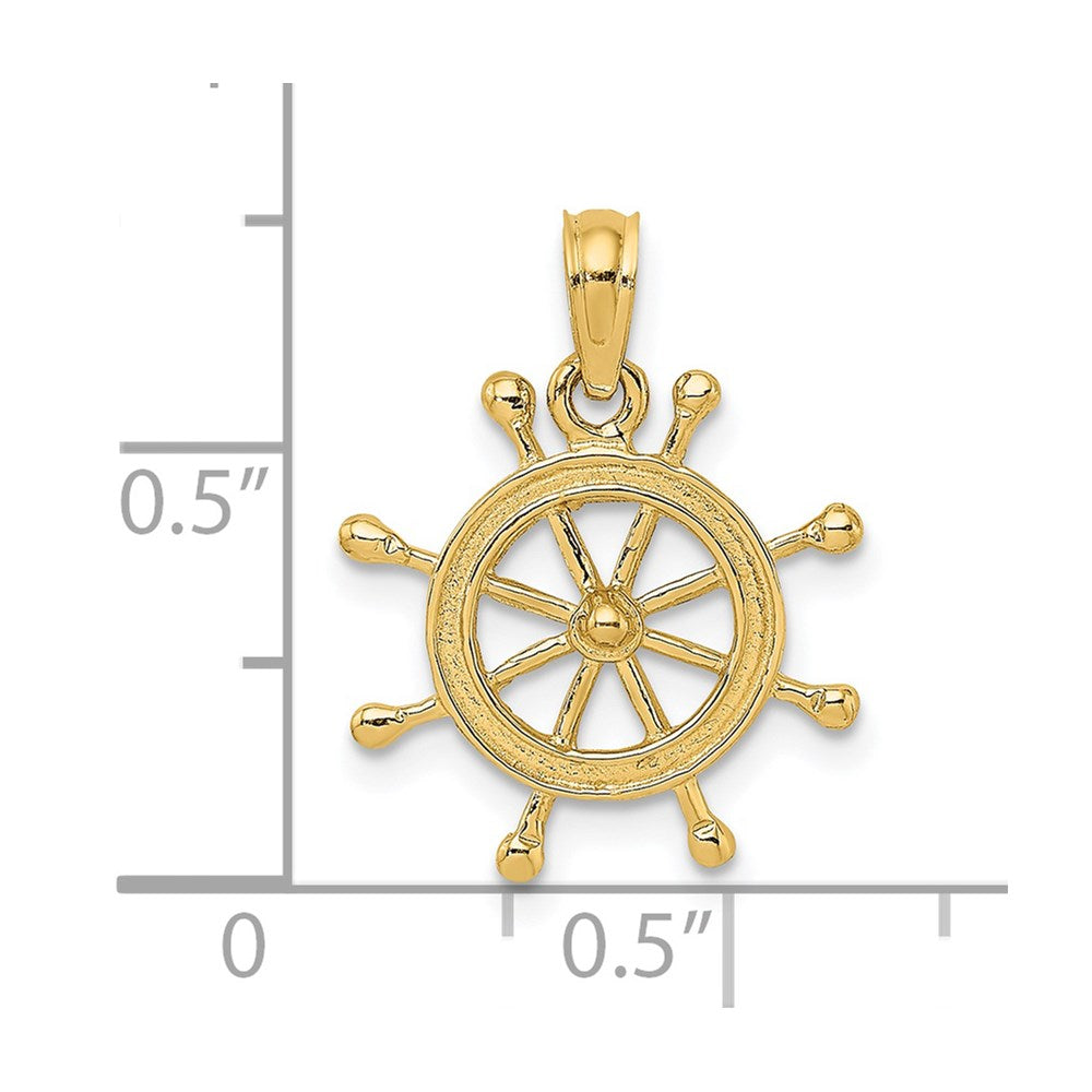 14K Gelbgold 2-d Ship Rad Charm