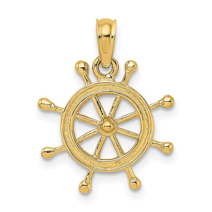 14K Gelbgold 2-d Ship Rad Charm