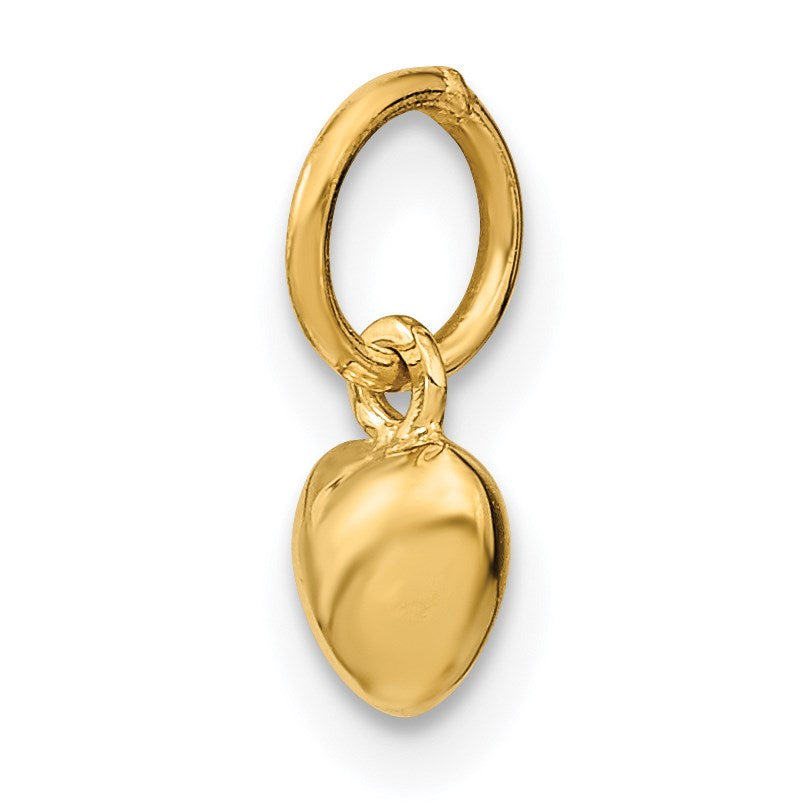 14K Gelbgold Poliert 3-d Gewölbt Herz Charm