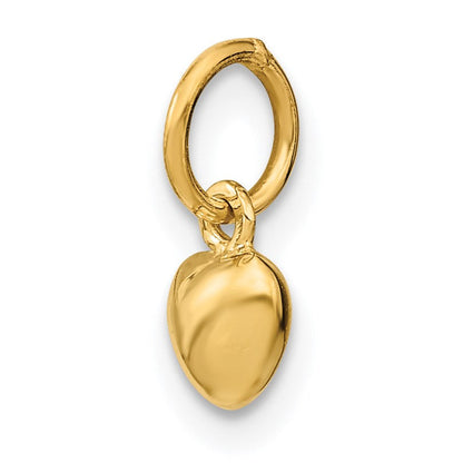 14K Gelbgold Poliert 3-d Gewölbt Herz Charm