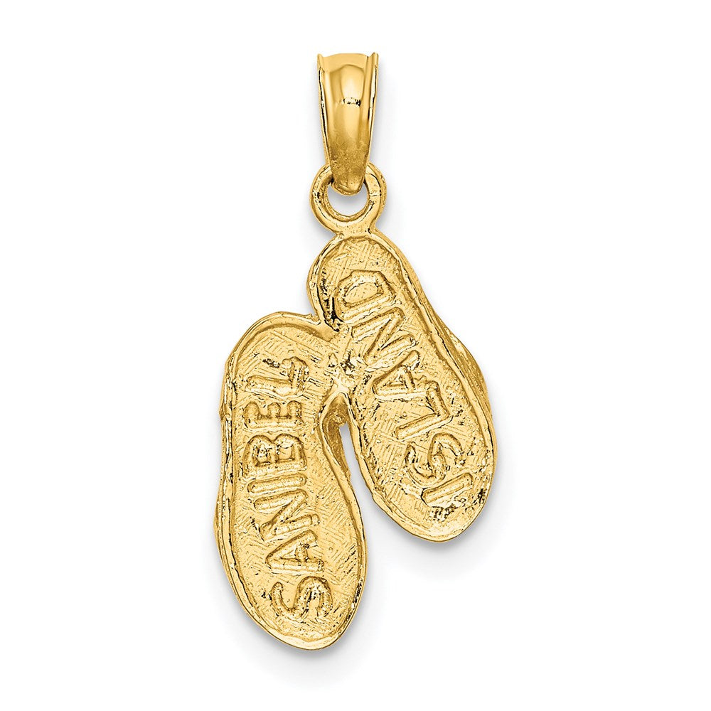 14K Gelbgold Sanibel Island Doppelt Flip-flop Charm