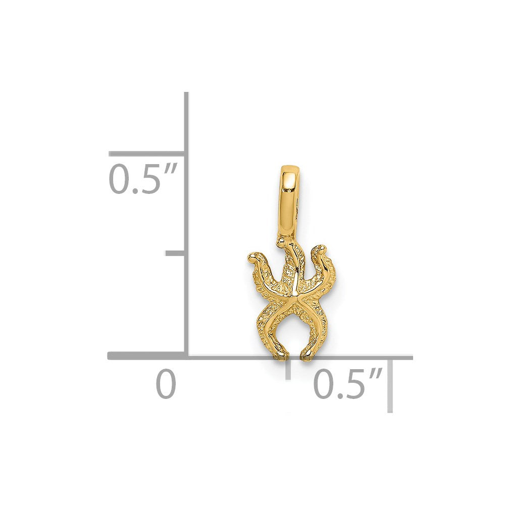 14K Gelbgold Mini Seestern mit Fixed Bail Charm