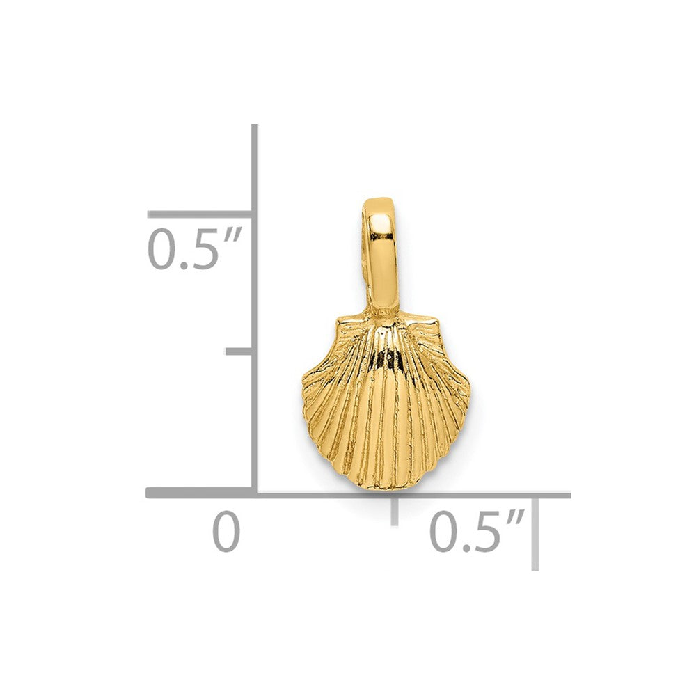 14K Gelbgold Mini Muschel Charm