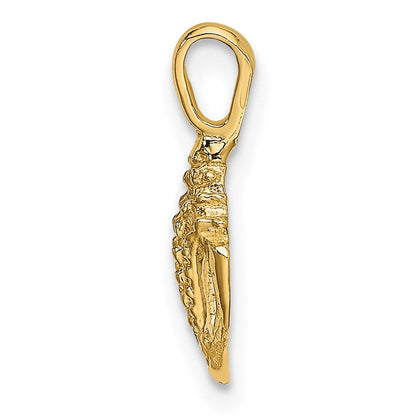 14K Gelbgold Mini Conch Muschel Charm