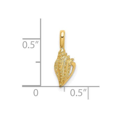 14K Gelbgold Mini Conch Muschel Charm