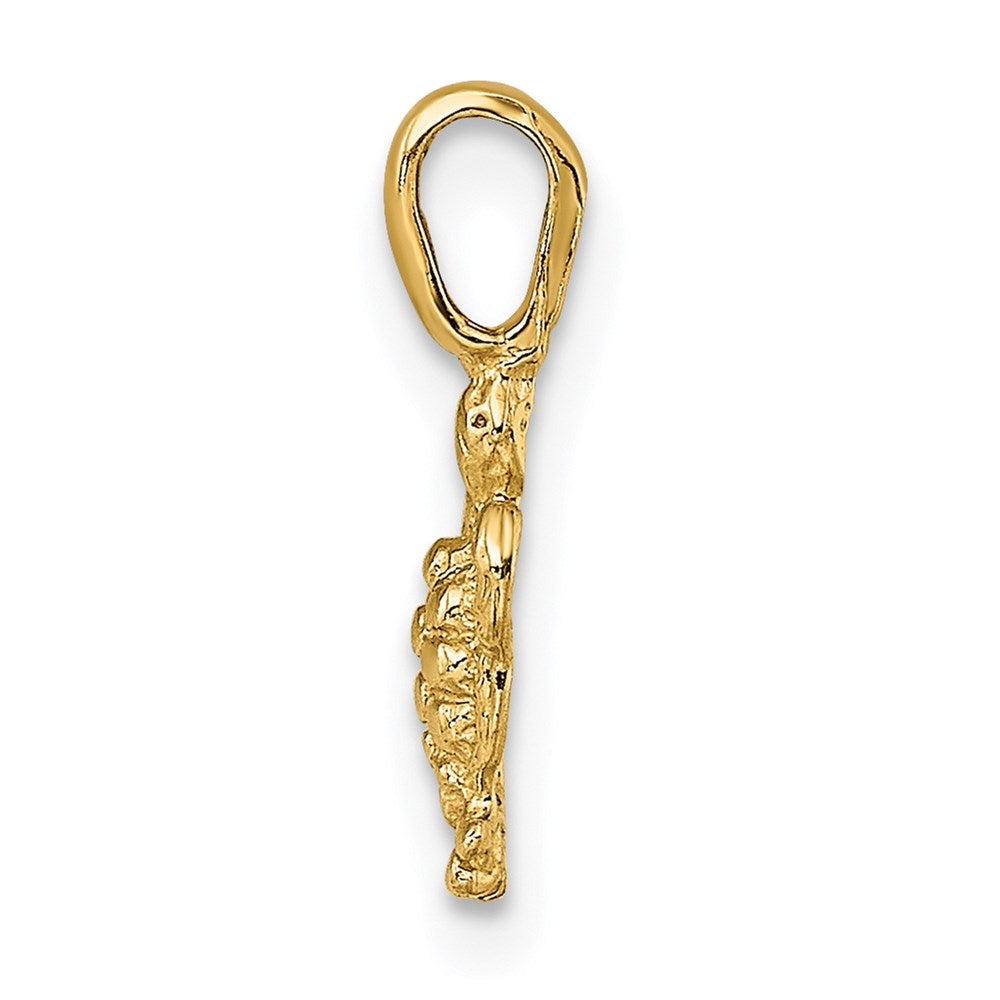 14K Gelbgold Mini Meer Schildkröte mit Fixed Bail Charm
