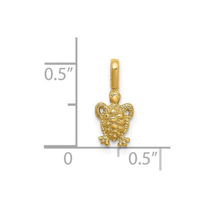 14K Gelbgold Mini Meer Schildkröte mit Fixed Bail Charm