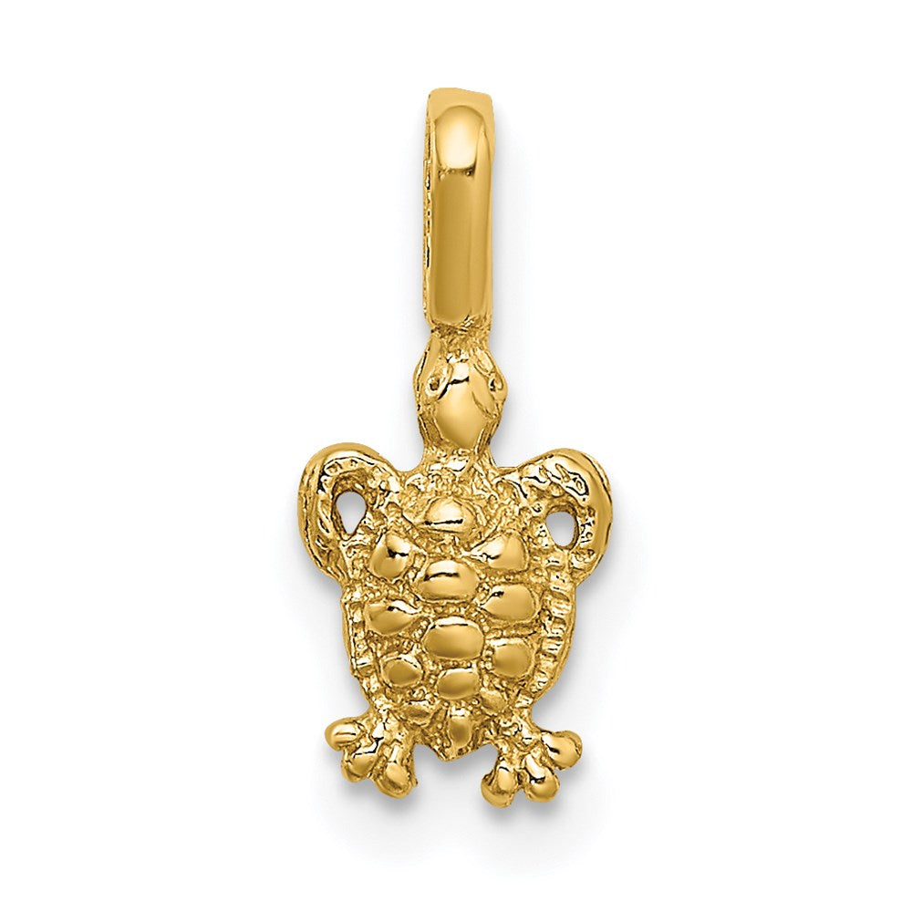 14K Gelbgold Mini Meer Schildkröte mit Fixed Bail Charm