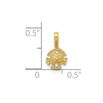 14K Gelbgold Mini Sand Dollar mit Fixed Bail Charm