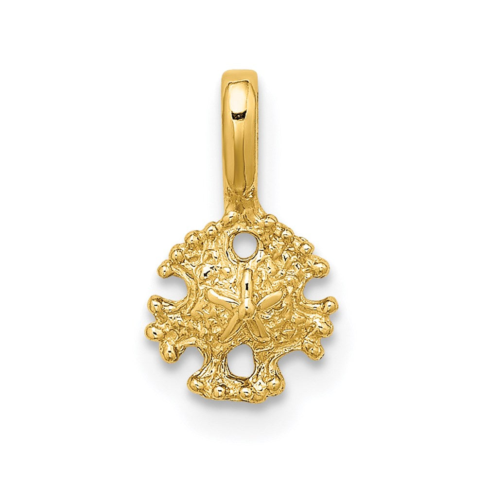 14K Gelbgold Mini Sand Dollar mit Fixed Bail Charm