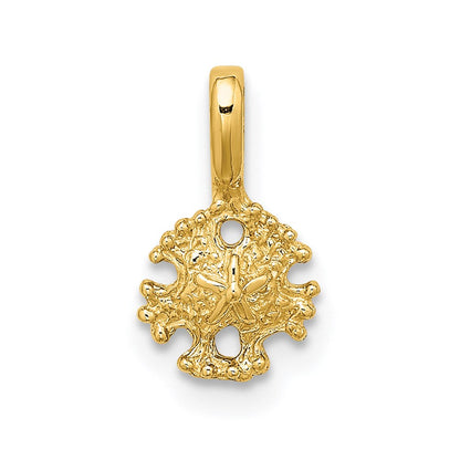 14K Gelbgold Mini Sand Dollar mit Fixed Bail Charm