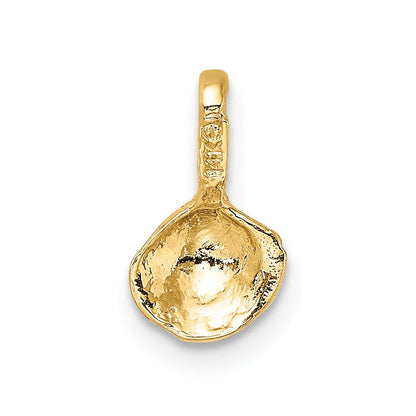 14K Gelbgold Mini Clam Muschel Charm