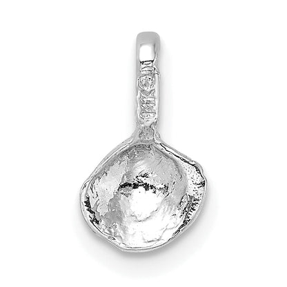 14K Weißgold Mini Clam Muschel Charm