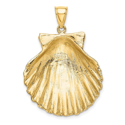 14K Gelbgold Charm gemuschelte Muschelschale mit Struktur** Alternativ, natürlicher formuliert: **14K Gelbgold Charm "Muschel" mit strukturierter Oberfläche