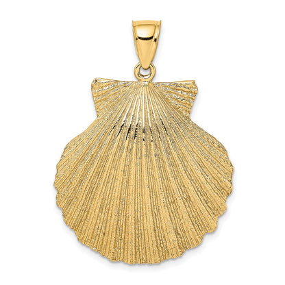 14K Gelbgold Charm gemuschelte Muschelschale mit Struktur** Alternativ, natürlicher formuliert: **14K Gelbgold Charm "Muschel" mit strukturierter Oberfläche