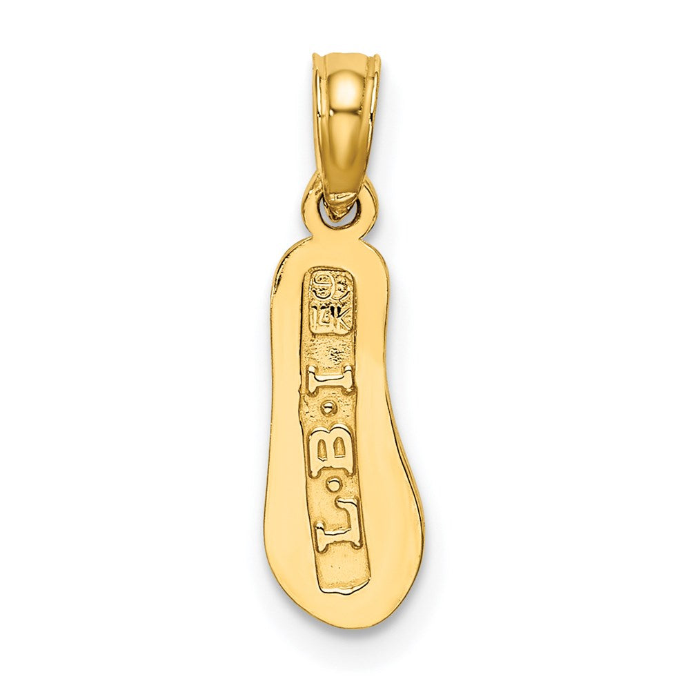 14K Gelbgold 3d Lbi (long Beach Island) Einfach Flip-flop Charm