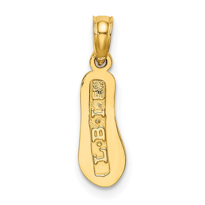 14K Gelbgold 3d Lbi (long Beach Island) Einfach Flip-flop Charm