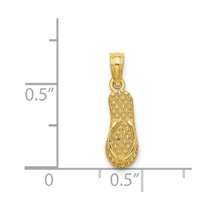 14K Gelbgold 3d Lbi (long Beach Island) Einfach Flip-flop Charm