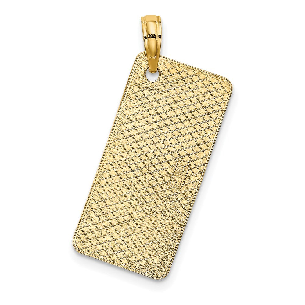 14K Gelbgold Kennzeichen-Charm "NEW JERSEY-LBI" (Long Beach Island)
