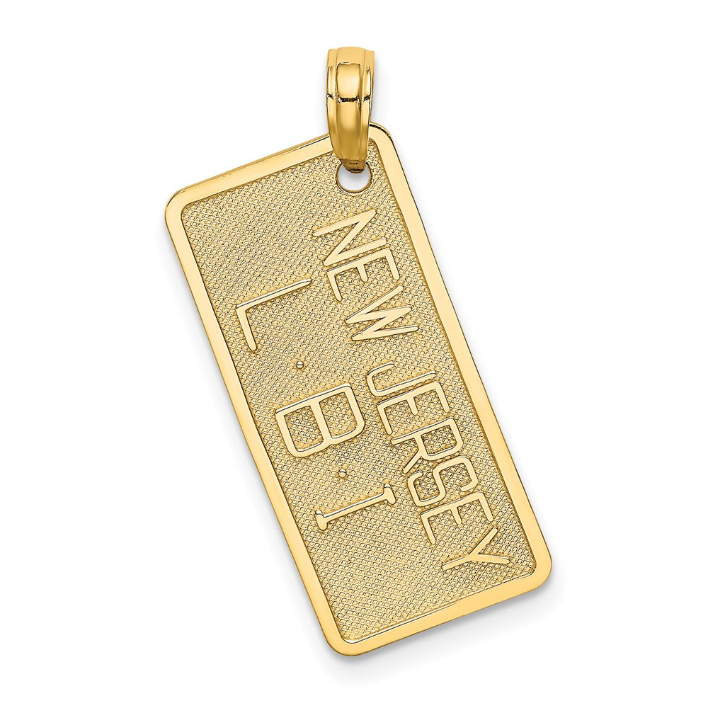 14K Gelbgold Kennzeichen-Charm "NEW JERSEY-LBI" (Long Beach Island)