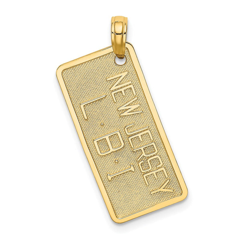 14K Gelbgold Kennzeichen-Charm "NEW JERSEY-LBI" (Long Beach Island)
