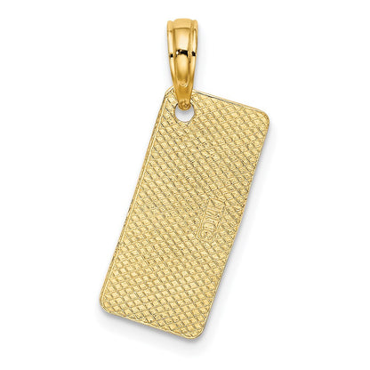 14K Gelbgold New Trikot-lbi (long Beach Island) License Platte Charm